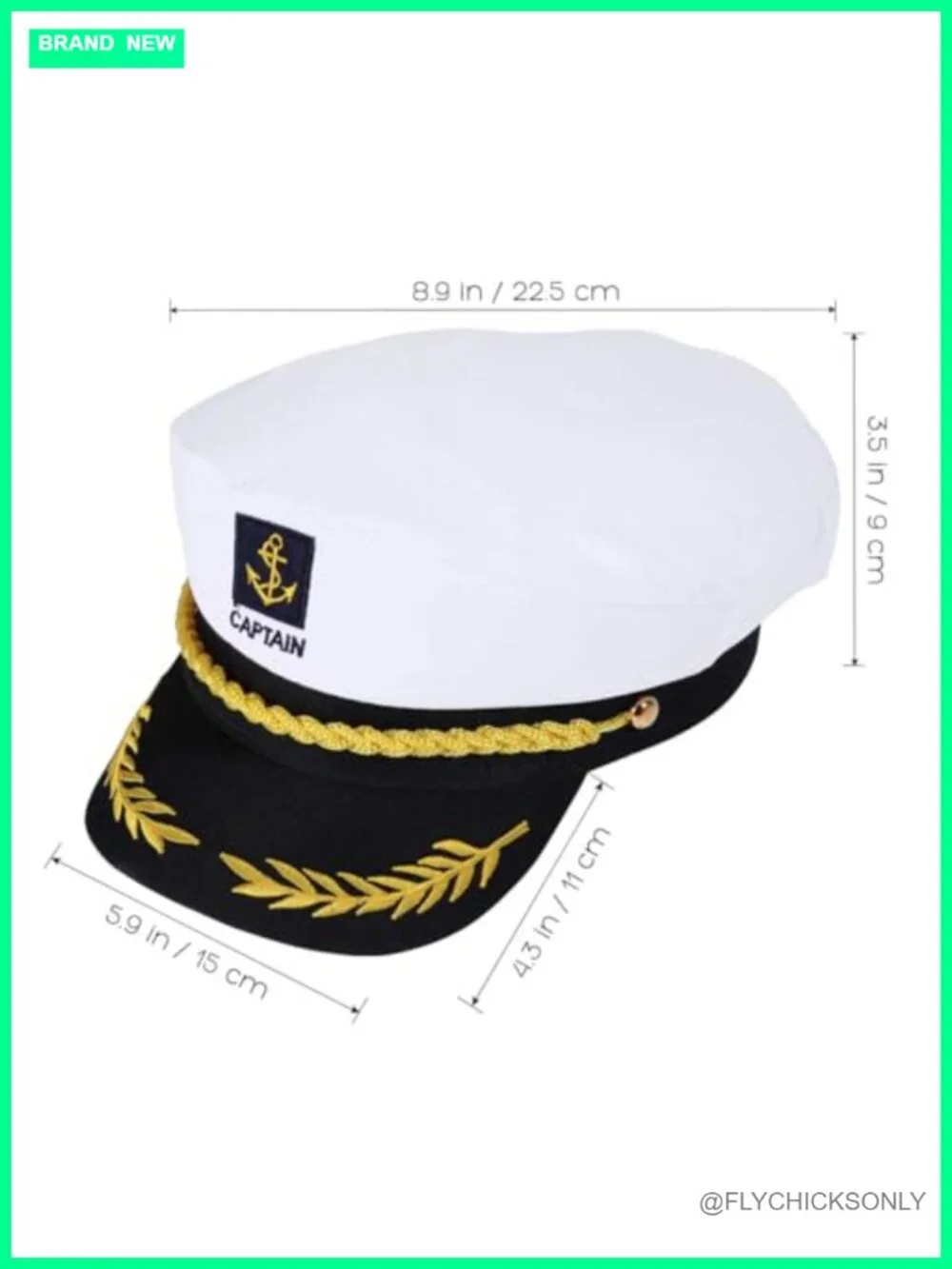 Adjustable Captain Hat Boating Cap Sailor Marine Admiral Costume Accessory for